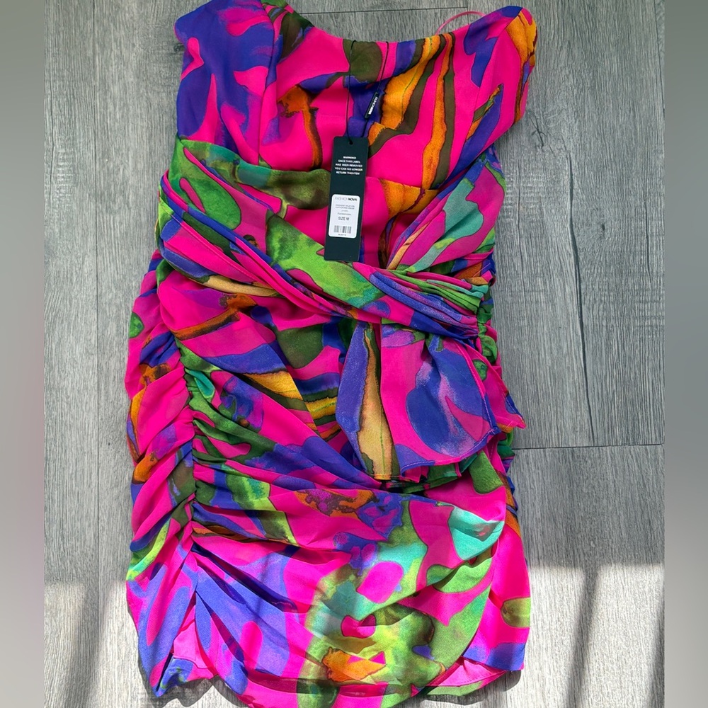 Fashion Nova Vibrant Multicolor Mini Dress - Picture 2 of 16